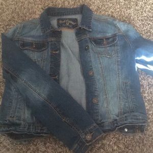 Red camel jean jacket